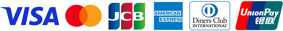 VISA・MasterCard・JCB・American Express・Diners・DISCOVER