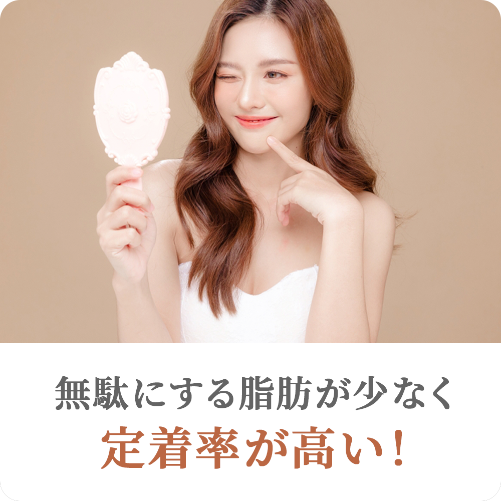 無駄にする脂肪が少なく、定着率が高い！