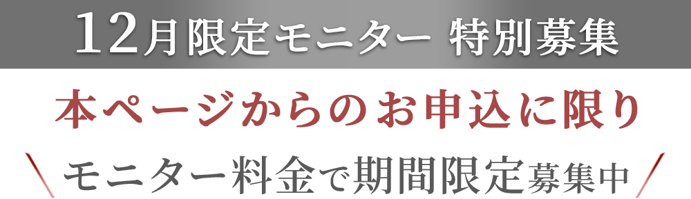2月限定モニター特別募集　期間限定募集中モニターに応募する